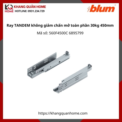 Ray trượt TANDEM không giảm chấn mở toàn phần 30kg dài 450mm 560F4500C 6895799