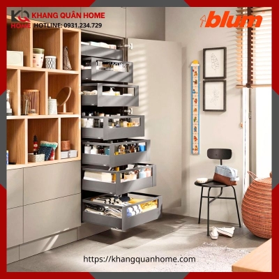 Tủ Đồ Khô Blum SPACE TOWER MERIVOBOX IR2 3568334 Màu Xám Nhạt Cho Tủ Rộng 275-600mm