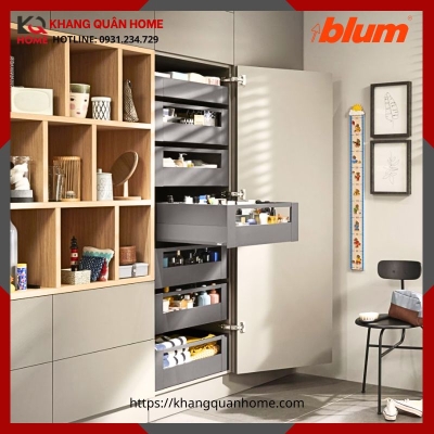 Tủ Đồ Khô Blum SPACE TOWER MERIVOBOX IR3 6721910 Xám Nhạt Cho Tủ Rộng 601-1200mm