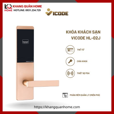 Khóa Điện Tử Vicode HL-02J Cho Khách Sạn - Màu Vàng 