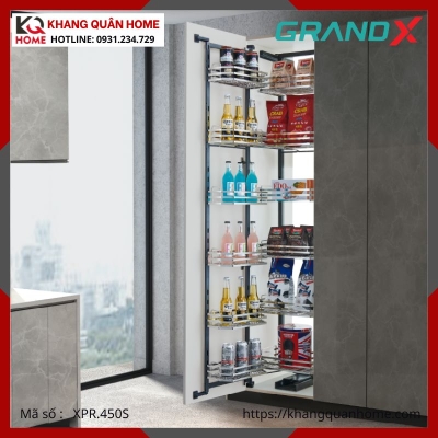 TỦ ĐỒ KHÔ GRANDX NAN DẸT CÁNH MỞ R450MM XPR.450S