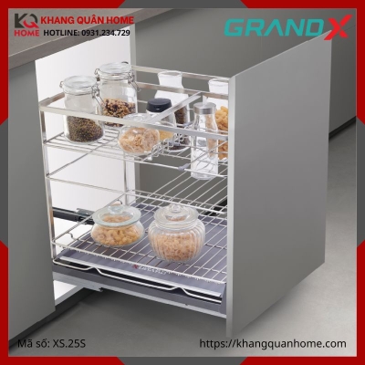 GIÁ GIA VỊ GRANDX NAN DẸT KHUNG THÉP 250MM XS.25S