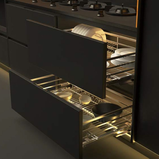 Rổ kéo để xoong nồi Cucina 700mm, Inox 304 Hafele 549.08.025