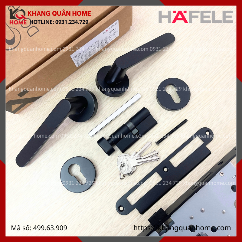 Bộ khóa cửa phòng DIY Hafele set B màu đen 499.63.909