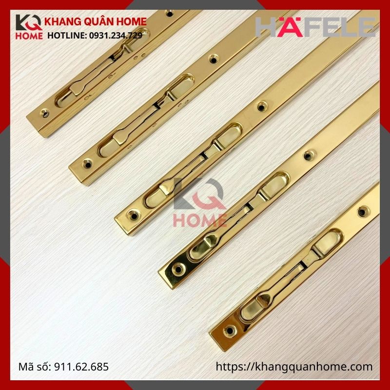 Chốt âm dài 450mm màu đồng bóng Hafele 911.62.685