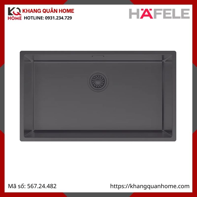 Chậu Inox Hafele Màu Titan R25 HS25-SSN1S-760 567.24.482