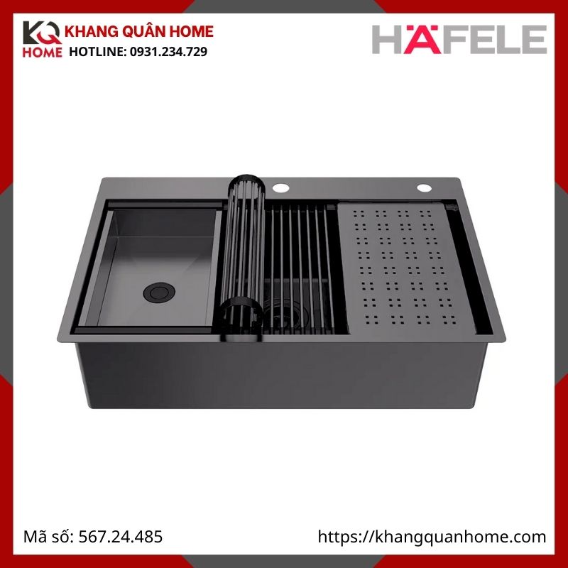 Chậu Rửa Inox Hafele Màu Đen 567.24.485 WS R10 HS25-SSN1S-7650