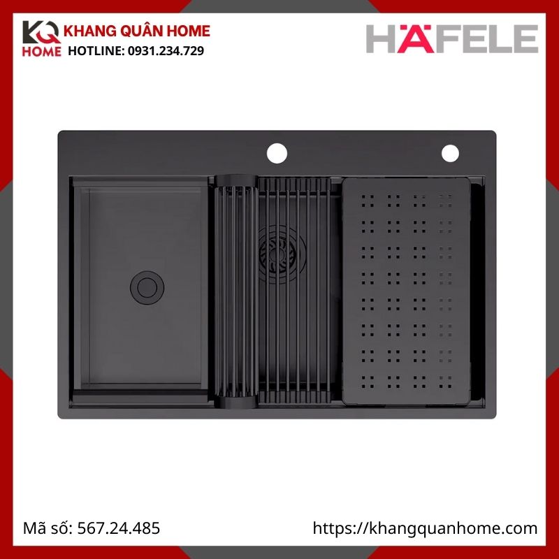 Chậu Rửa Inox Hafele Màu Đen 567.24.485 WS R10 HS25-SSN1S-7650