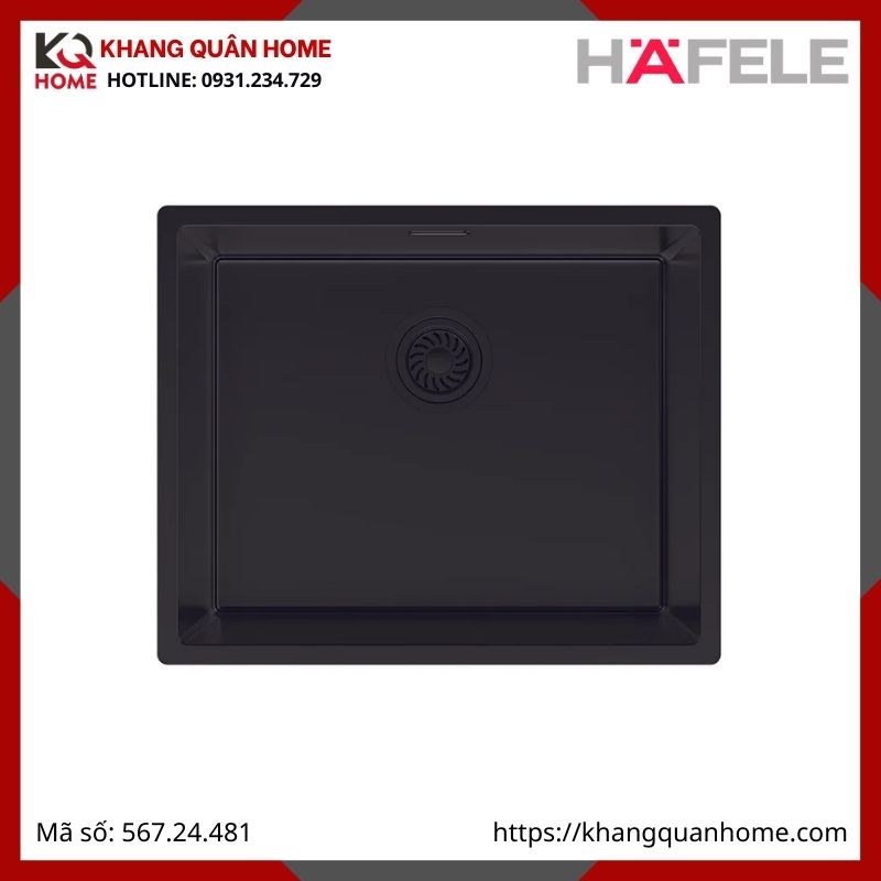 Chậu Inox Hafele Màu Đen R10 HS25-SSN1S-540 567.24.481