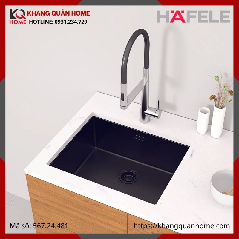 Chậu Inox Hafele Màu Đen R10 HS25-SSN1S-540 567.24.481