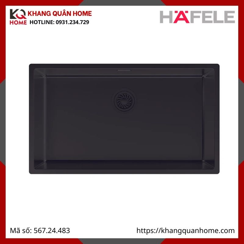 Chậu Inox Hafele Màu Đen R25 HS25-SSN1S-760 567.24.483