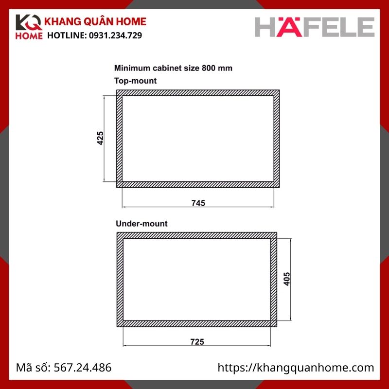 Chậu Inox Hafele Màu Titan HS25-SSN1S-7644 567.24.486