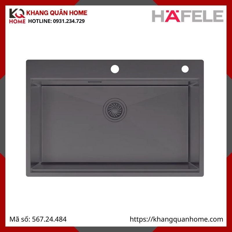 Chậu Rửa Inox Hafele Màu Titan 567.24.484 WS R10 HS25-SSN1S-7650 