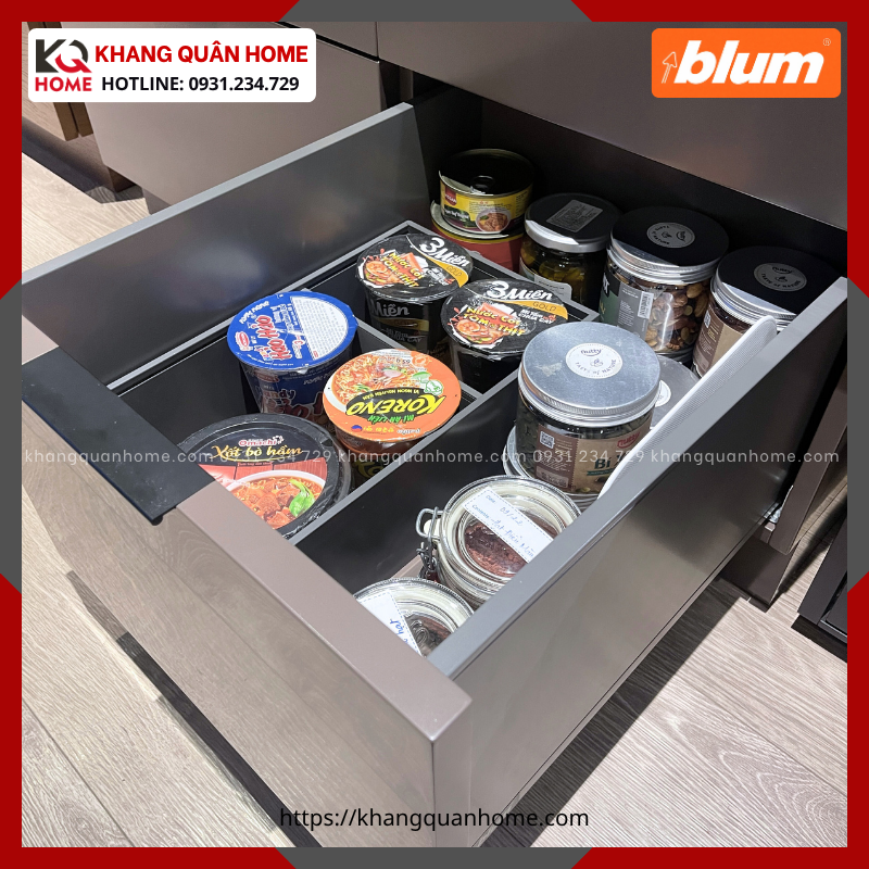 Khay Chia Ngăn Kéo Blum AMBIA-LINE Xám Đậm ZC7F400RSP 7649432