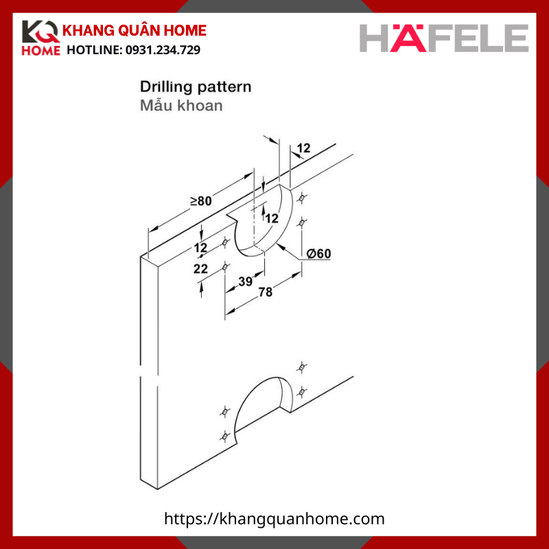 Phụ Kiện Cửa Trượt Thẳng Slido F-Line18 50A Hafele 401.30.016