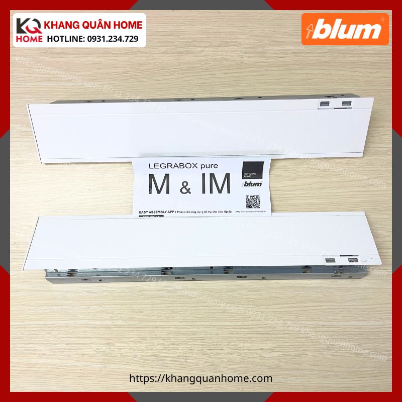 RAY HỘP ÂM BLUM LEGRABOX IM 90,5MM TRẮNG 1241681