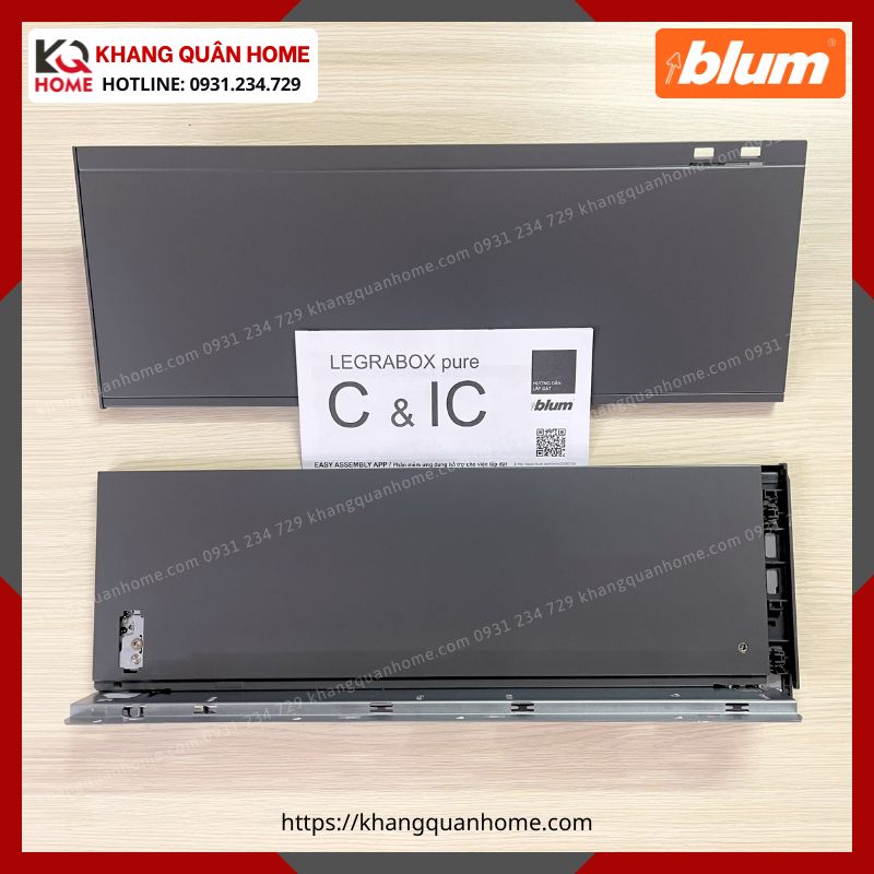 RAY HỘP ÂM BLUM LEGRABOX C 177MM XÁM LEGRABOX pure IC 3622144