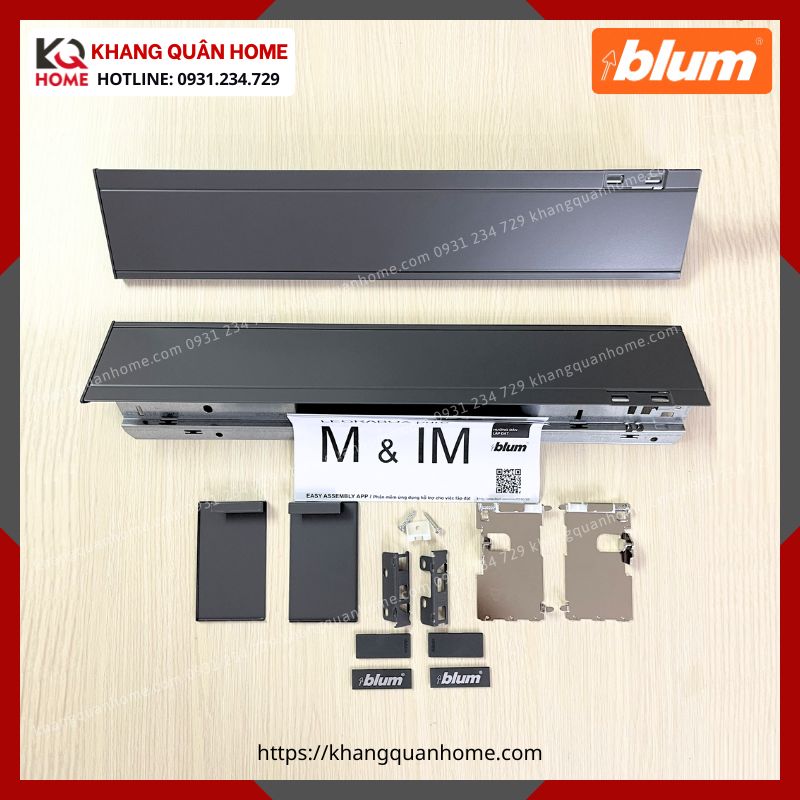 RAY HỘP ÂM BLUM LEGRABOX M 90,5MM XÁM LEGRABOX pure IM 2354413