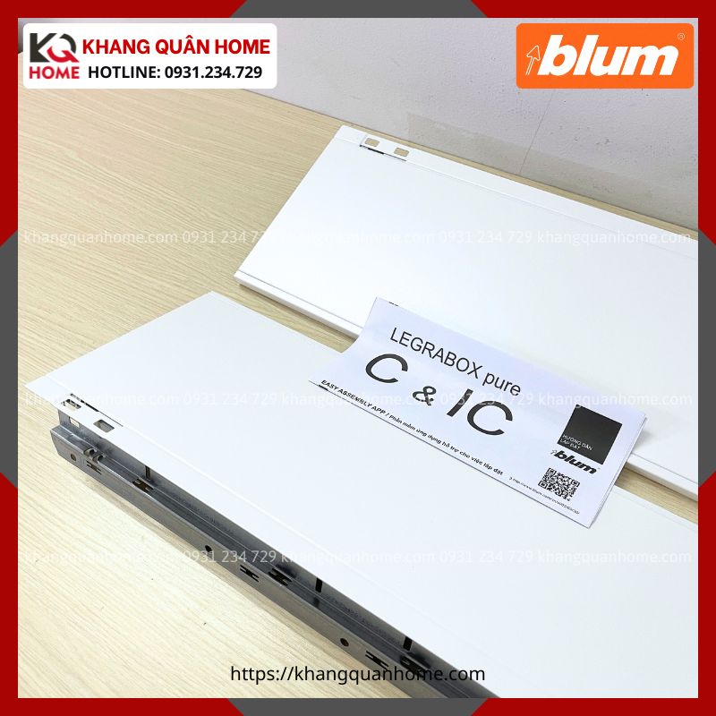 RAY HỘP BLUM LEGRABOX C 177MM TRẮNG LEGRABOX pure C 1465484