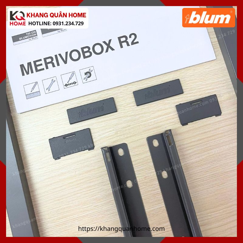 RAY HỘP BLUM MERIVOBOX CHIỀU CAO E 192MM XÁM ĐẬM MERIVOBOX R2 4605814
