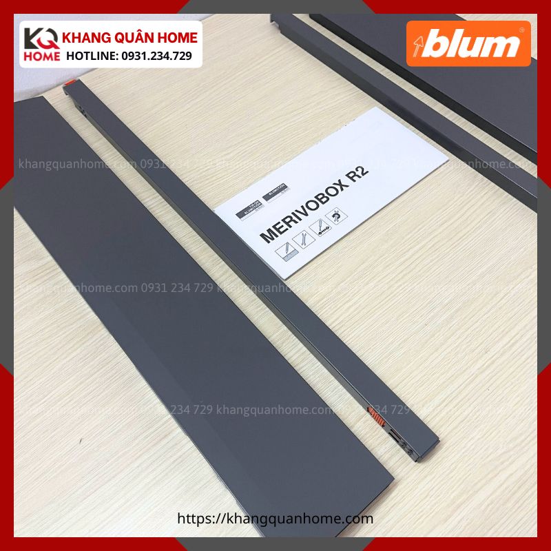 RAY HỘP BLUM MERIVOBOX CHIỀU CAO E 192MM XÁM ĐẬM MERIVOBOX R2 4605814