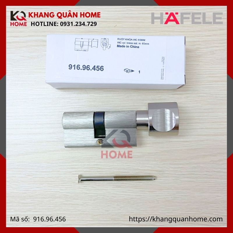 RUỘT KHÓA CỬA NHÀ WC 65MM HAFELE 916.96.456
