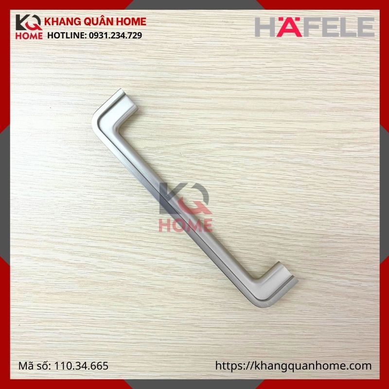 Tay nắm tủ Hafele dài 146mm niken mờ 110.34.665