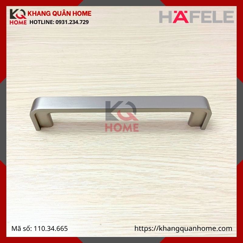 Tay nắm tủ Hafele dài 146mm niken mờ 110.34.665