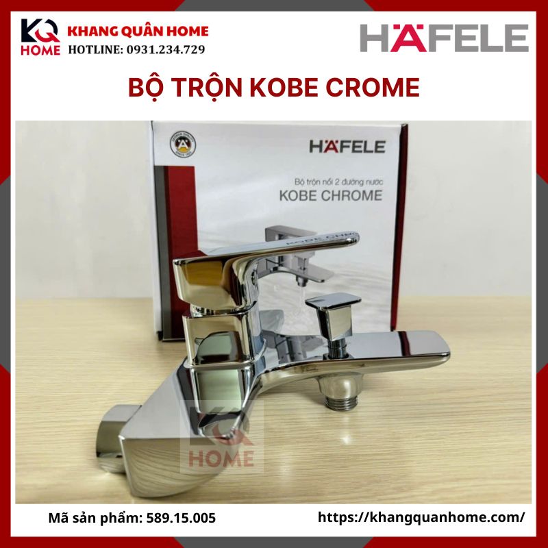 Bộ trộn nổi Kobe chrome Hafele 2 đường nước  589.15.005
