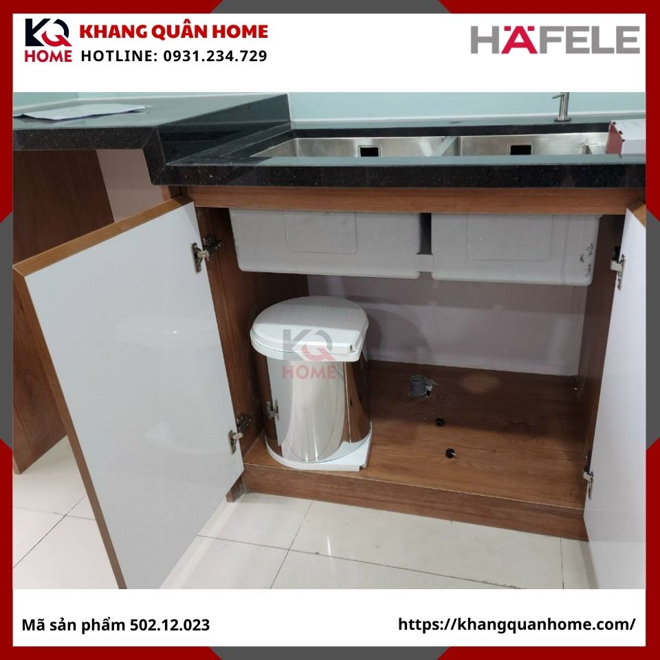 502.12.023 - Thùng rác đơn, 15 lít, Hailo Mono, model 3515-01, Inox
