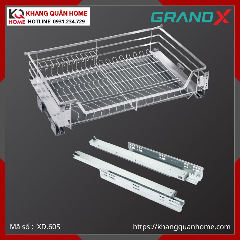 GIÁ BÁT ĐĨA GRANDX 600MM NAN DẸT XD.60S