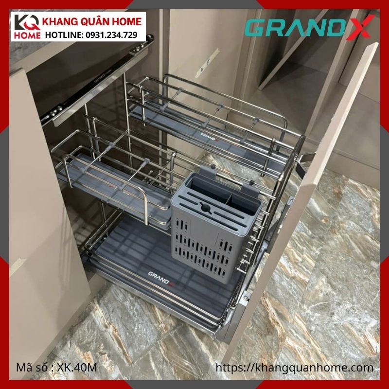 GIÁ GIA VỊ DAO THỚT GRANDX 400MM NAN OVAL KHUNG THÉP XK.40M