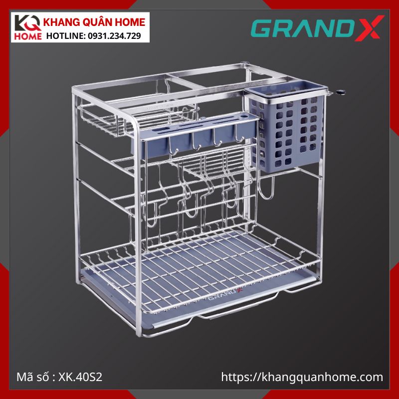 GIÁ GIA VỊ DAO THỚT GRANDX 400MM NAN DẸT INOX XK.40S2