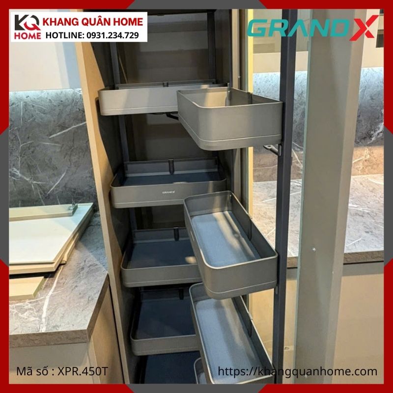 TỦ ĐỒ KHÔ GRANDX CÁNH MỞ TITANIUM R450MM XPR.450T