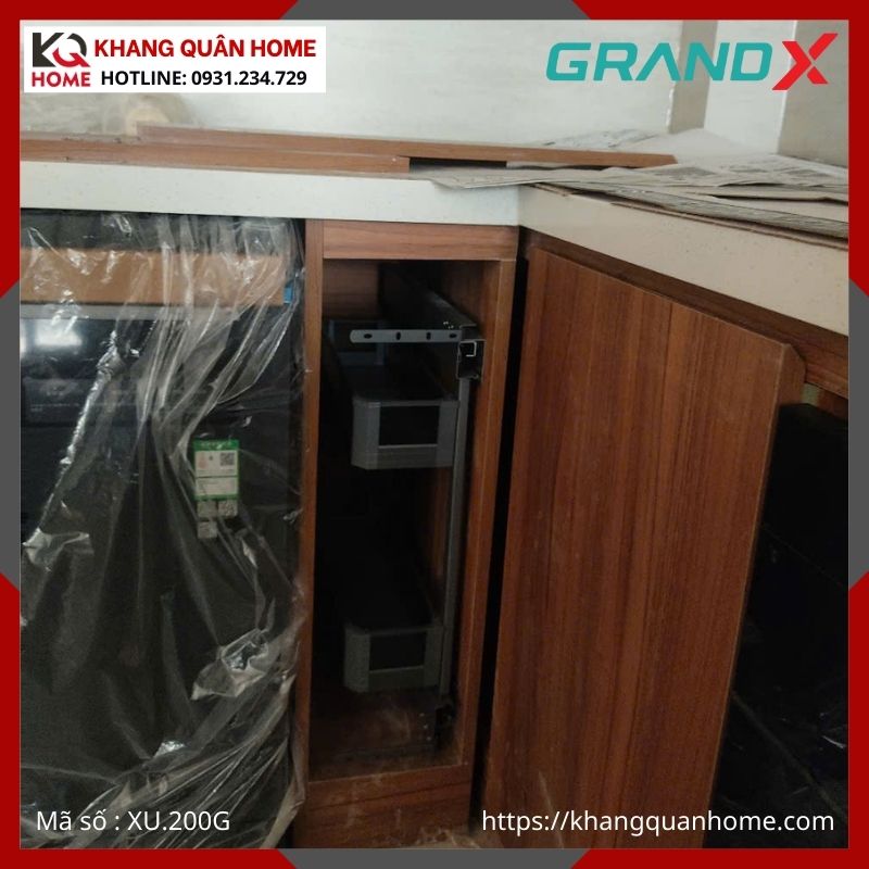 GIÁ ĐỰNG CHẤT TẨY RỬA GRANDX NHÔM  VÁCH KÍNH XU.200G