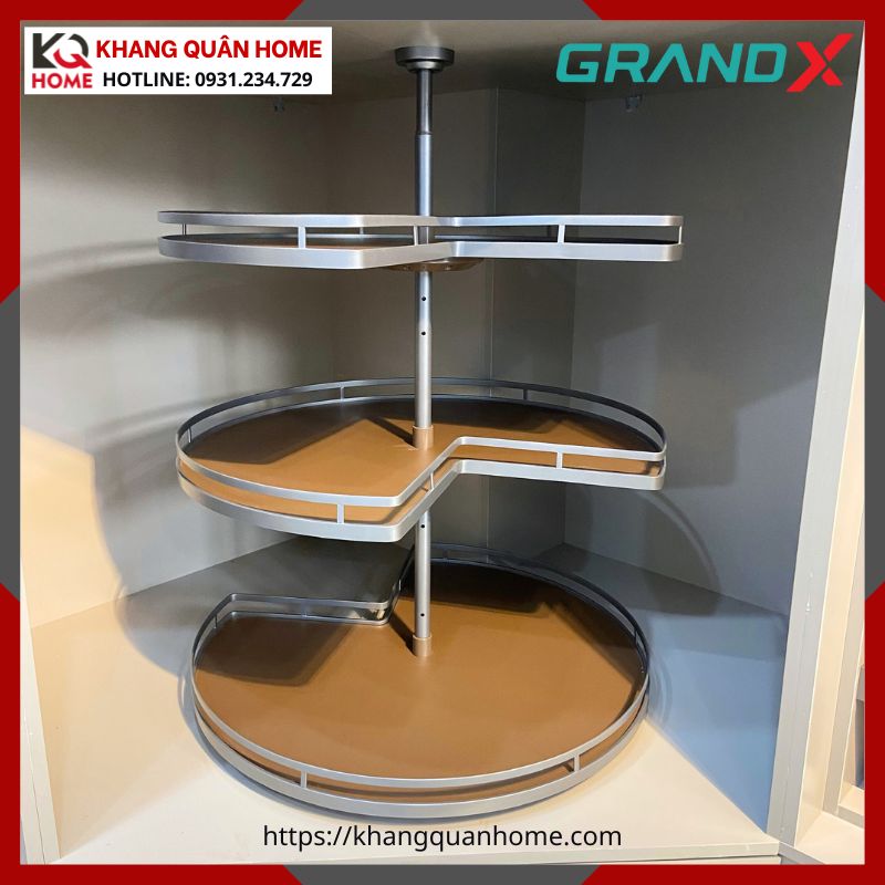 KỆ XOAY GÓC TỦ QUẦN ÁO GRANDX 270° 3 TẦNG XM.270B