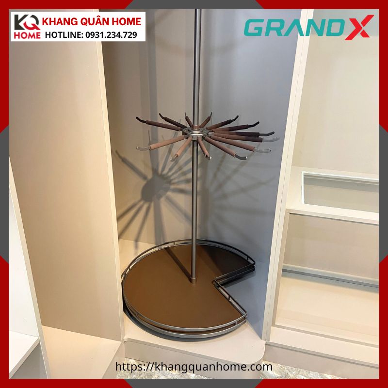 HÌNH THỰC TẾ KỆ XOAY GÓC TỦ QUẦN ÁO GRANDX 270° 3 TẦNG XM.270C